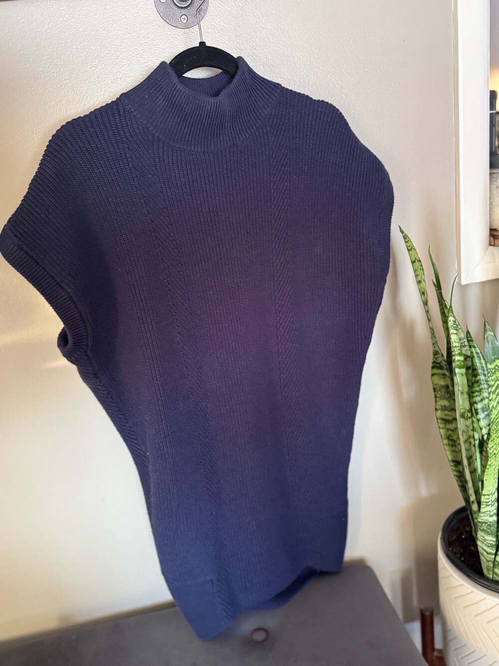 Anthropologie Short-Sleeve Mock-Neck Sweater Mini Dress In Blue - 37% Off